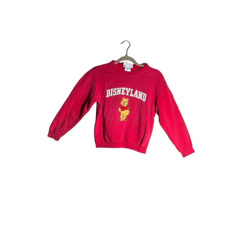 Vintage Disneyland Winnie the Pooh Crewneck Sweatshirt Red Kids Large 10-12